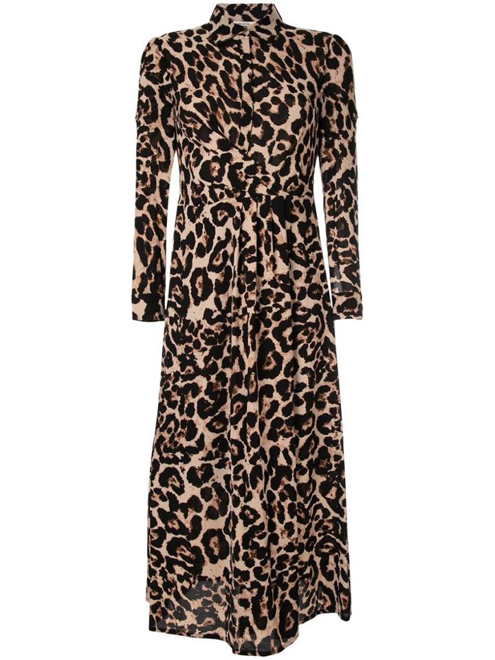 Baum Und Pferdgarten Leopard Print Midi Shirt Dress - Brown