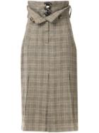 Anne Sofie Madsen High-waisted Check Skirt - Brown