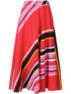 Msgm Striped Mid-length Skirt - Red