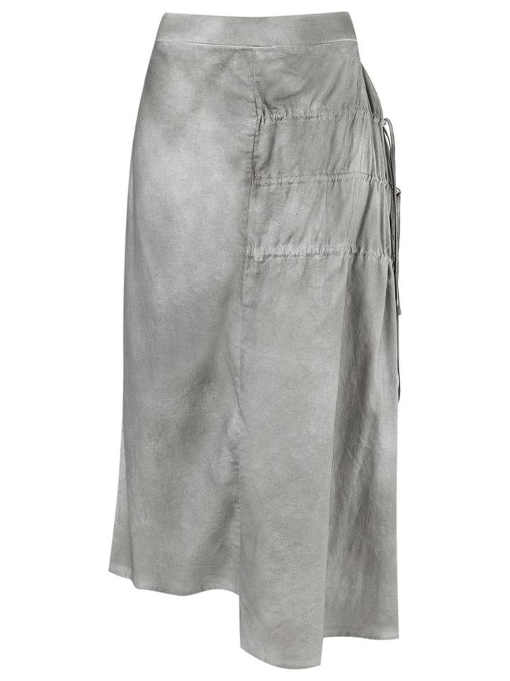 Uma Raquel Davidowicz - Midi Skirt - Women - Linen/flax/spandex/elastane/viscose - 44, Grey, Linen/flax/spandex/elastane/viscose