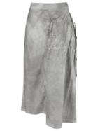 Uma Raquel Davidowicz - Midi Skirt - Women - Linen/flax/spandex/elastane/viscose - 44, Grey, Linen/flax/spandex/elastane/viscose