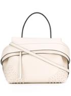 Tod's Studded Tote Bag, Women's, White, Calf Leather