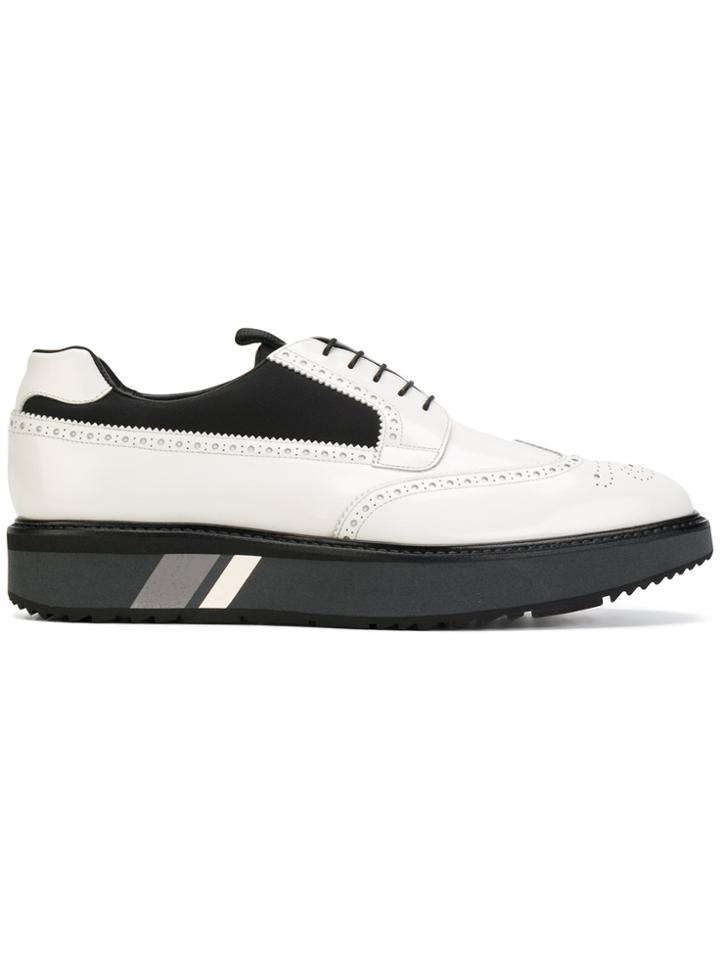 Prada Panelled Brogues - White