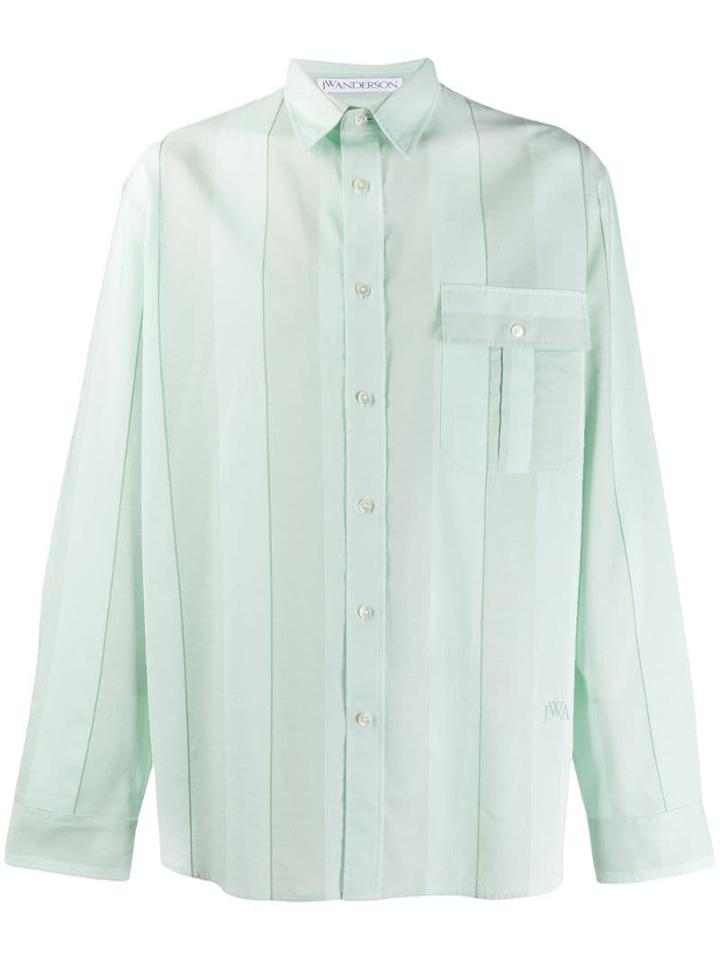 Jw Anderson Oversized Striped Shirt - Green