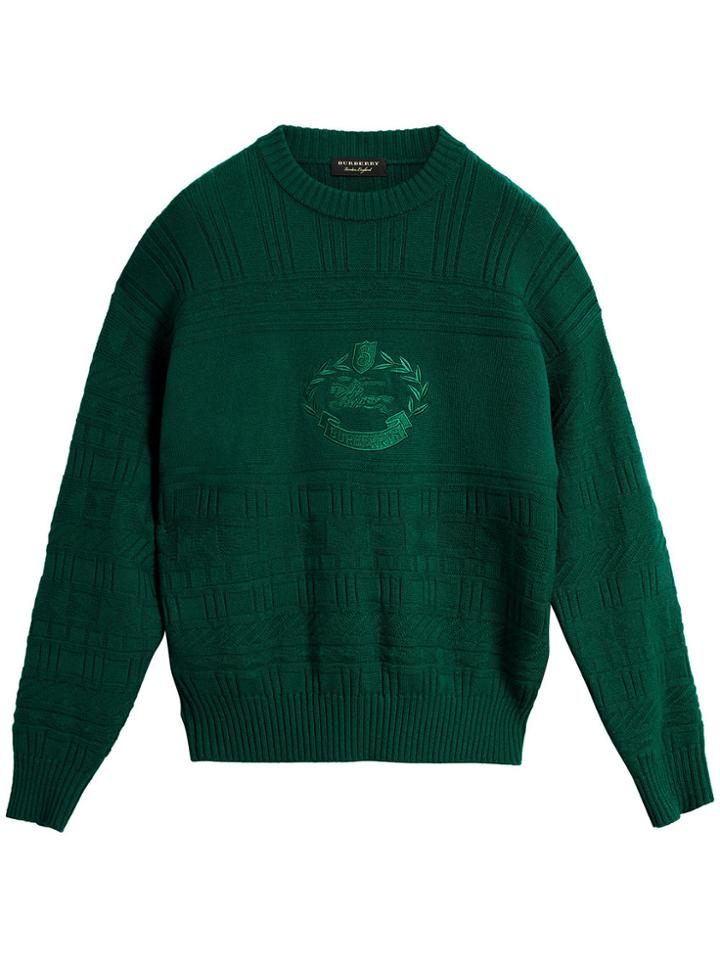 Burberry Geometric Stitch Jumper - Green