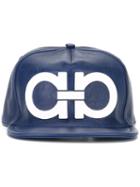 Salvatore Ferragamo Leather Effect Hat, Men's, Size: 59, Blue, Polyester/polyurethane/cotton