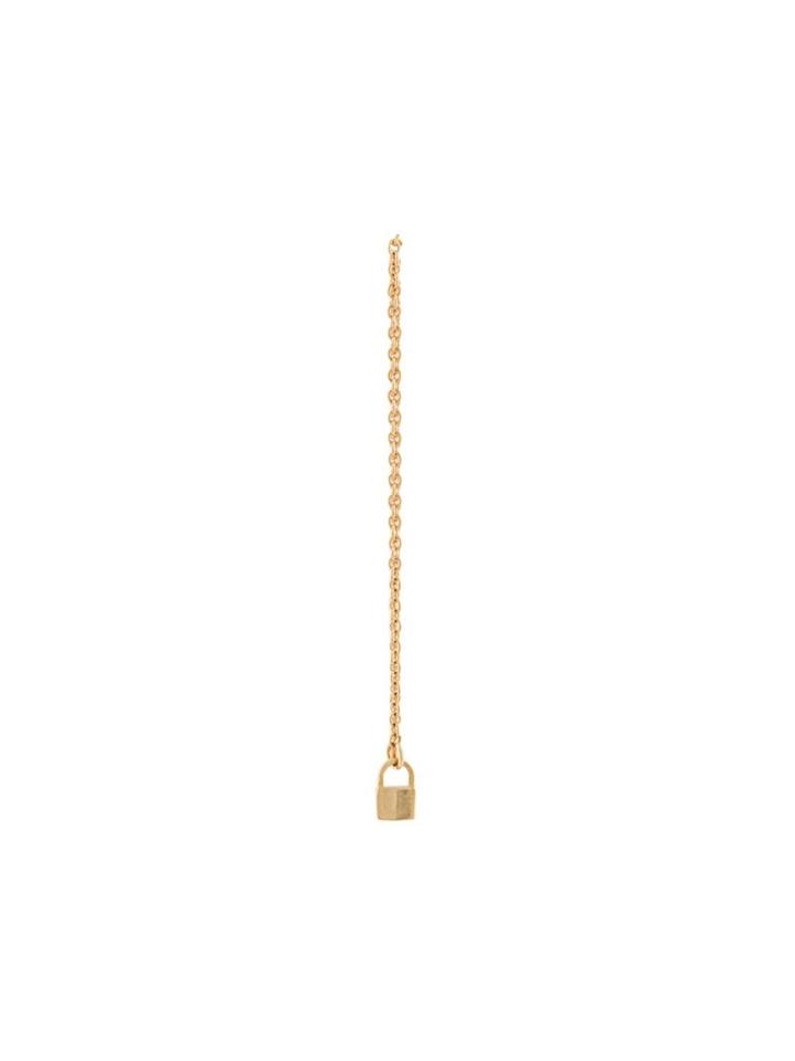 Lauren Klassen Tiny Padlock Chain Earring, Women's, Metallic