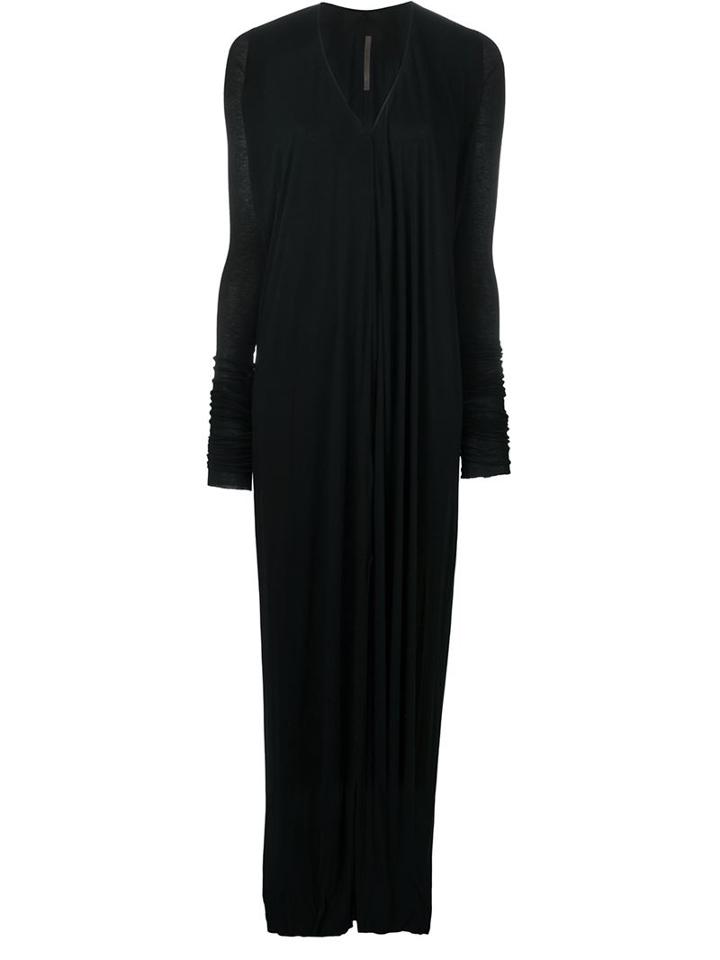 Rick Owens Lilies Draped Maxi Dress, Women's, Size: 44, Black, Viscose/cotton/polyamide