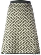 Etro Pattern Intarsia Skirt, Women's, Size: 44, Green, Cotton/polyamide/viscose