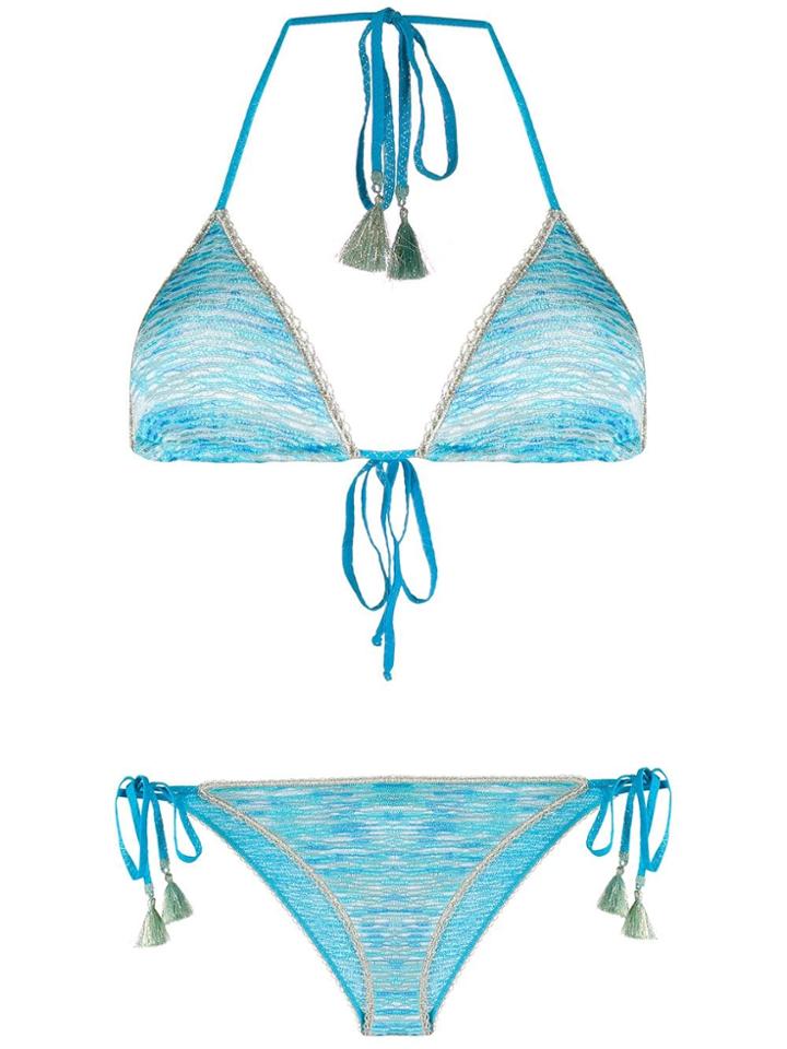 Missoni Mare Wave Pattern Bikini Set - Blue