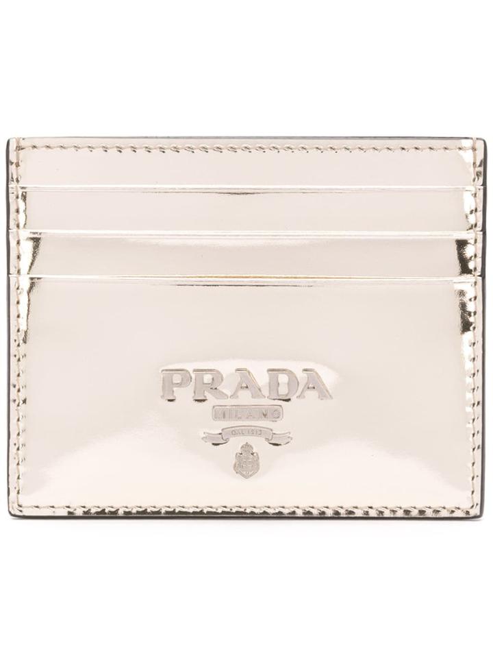 Prada Logo Mirror Wallet - Gold