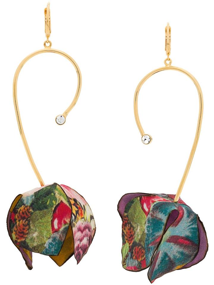 Marni Flower Drop Earrings - Gold