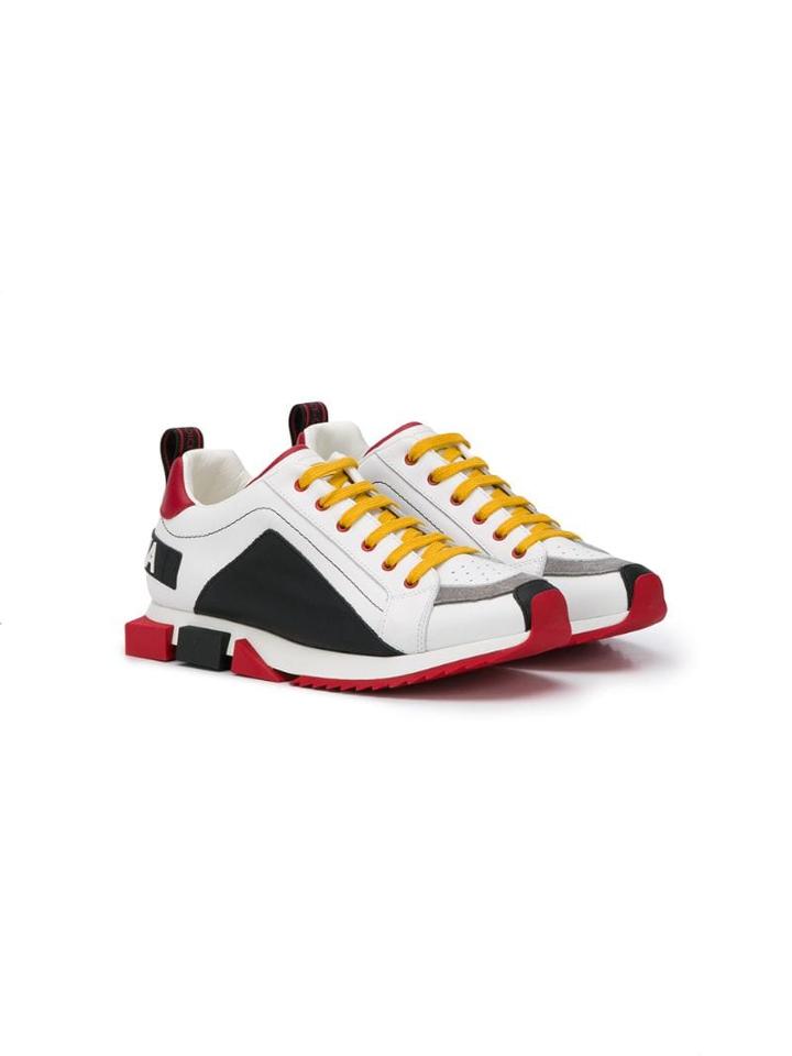 Dolce & Gabbana Kids Teen Colour Blocked Sneakers - White
