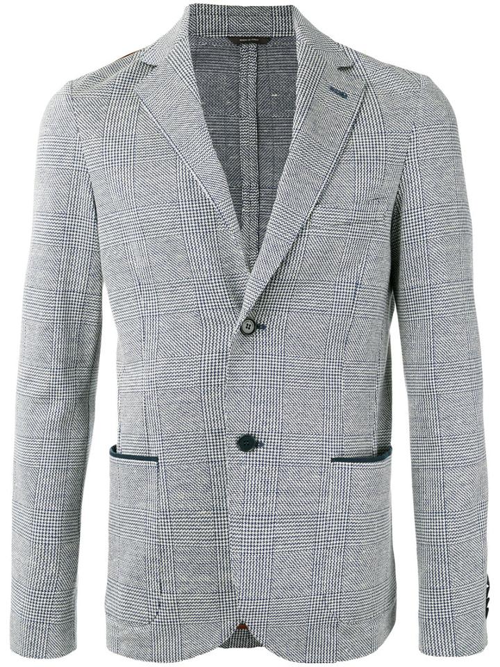 Loro Piana - Checked Blazer - Men - Cotton/linen/flax/cupro - 52, Blue, Cotton/linen/flax/cupro