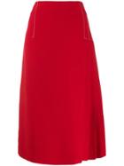 Marni Pleated-detail Midi Skirt - Red