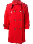 Tsumori Chisato Hooded Coat, Women's, Size: 3, Red, Calf Leather/nylon/cupro/wool