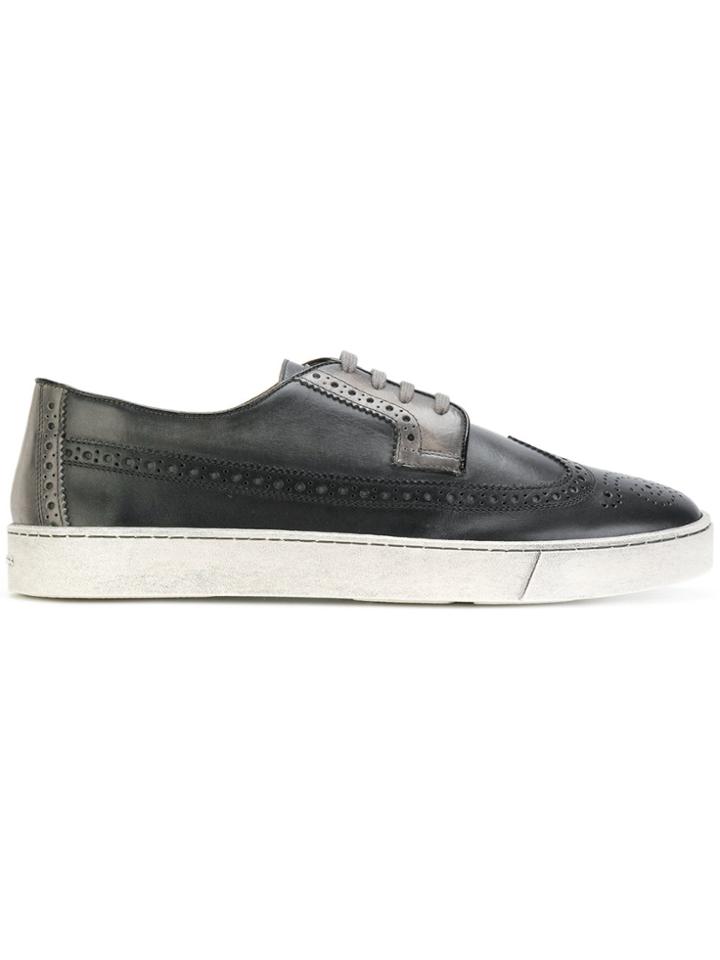 Santoni Embroidered Sneakers - Black
