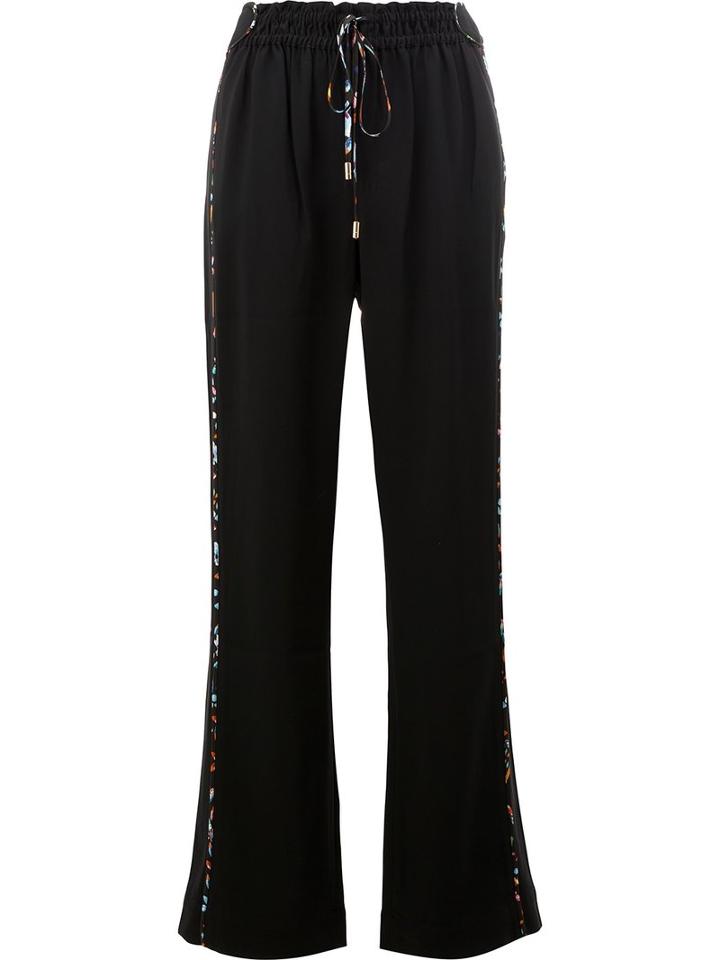 Peter Pilotto Wide Leg Drawstring Trousers, Women's, Size: 8, Black, Acetate/viscose