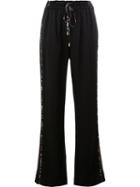 Peter Pilotto Wide Leg Drawstring Trousers, Women's, Size: 8, Black, Acetate/viscose