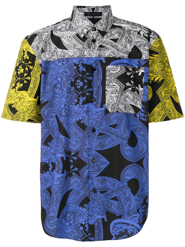 Versace Printed Colour Block Shirt - Multicolour