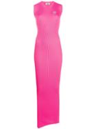 Gcds Long Sleeveless Ribbed Dress - Pink