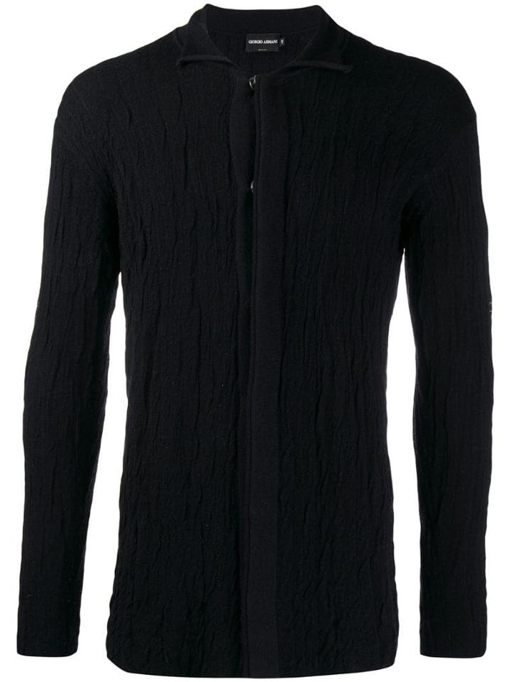 Giorgio Armani Pre-owned 1990's Collared Cardigan - Black