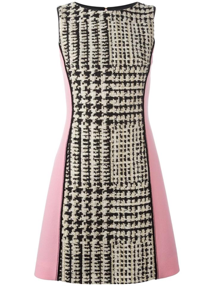 Fausto Puglisi Panelled Houndstooth Dress - Multicolour