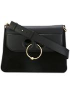 J.w.anderson - Ring Detail Shoulder Bag - Women - Calf Leather/goat Suede - One Size, Black, Calf Leather/goat Suede