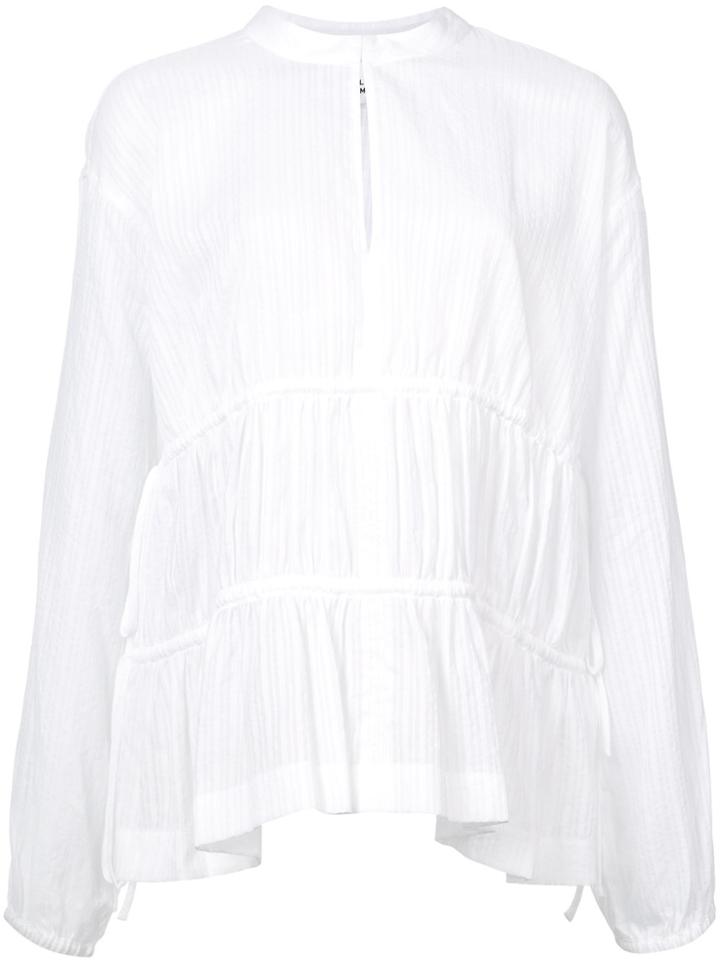 Derek Lam 10 Crosby Long Sleeve Blouse With Tie Detail - White