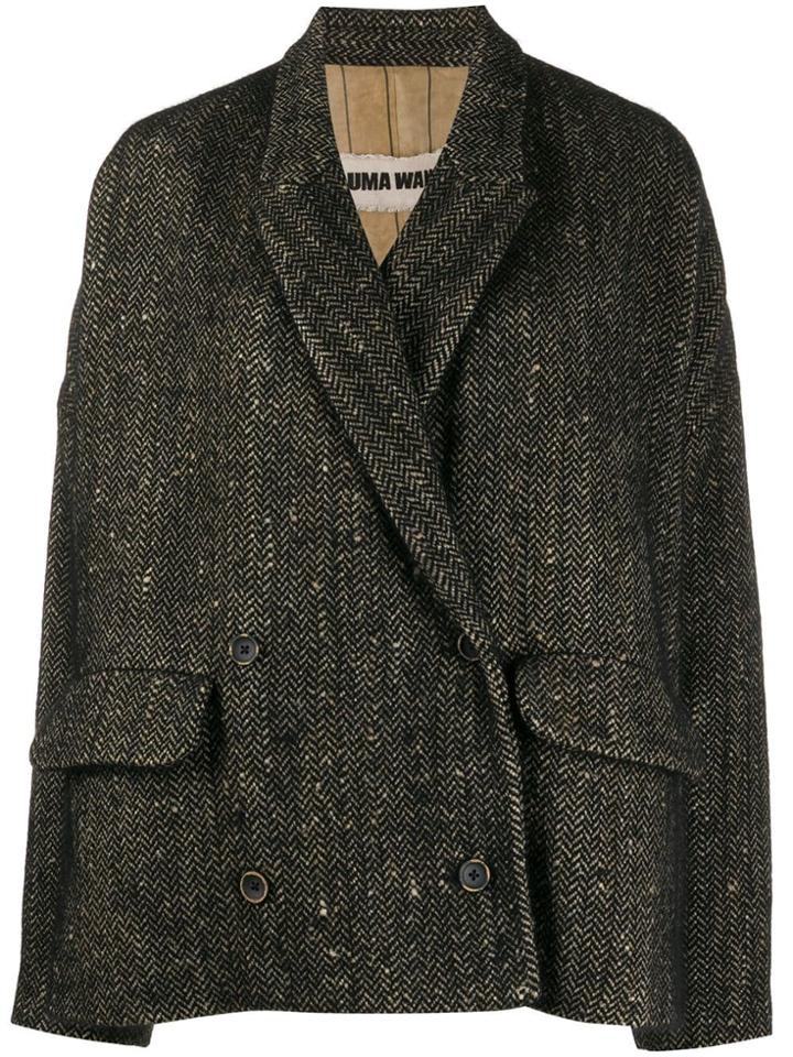 Uma Wang Houndstooth Print Blazer - Black
