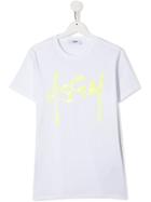 Msgm Kids Sequinned Logo T-shirt - White