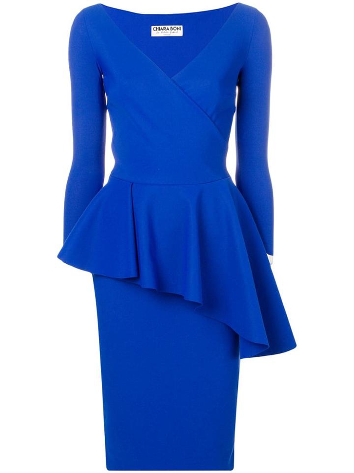 Le Petite Robe Di Chiara Boni Peplum Waist Dress - Blue