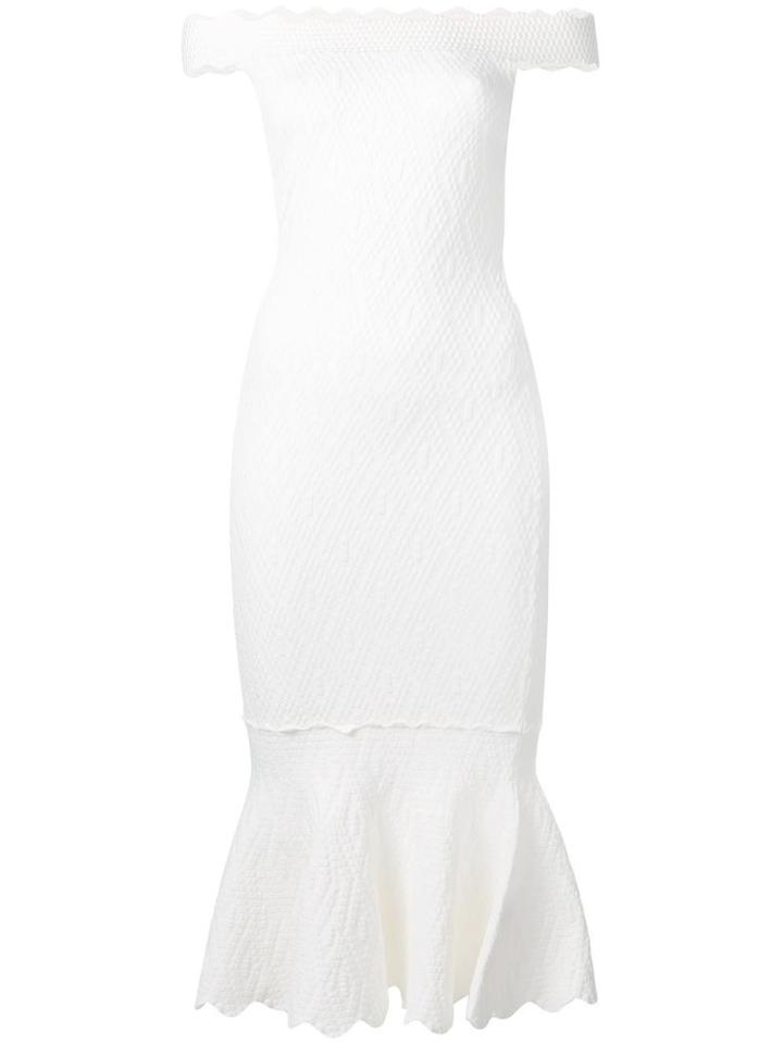 Jonathan Simkhai Off-shoulders Fitted Dress, Women's, Size: Small, White, Rayon/nylon/spandex/elastane