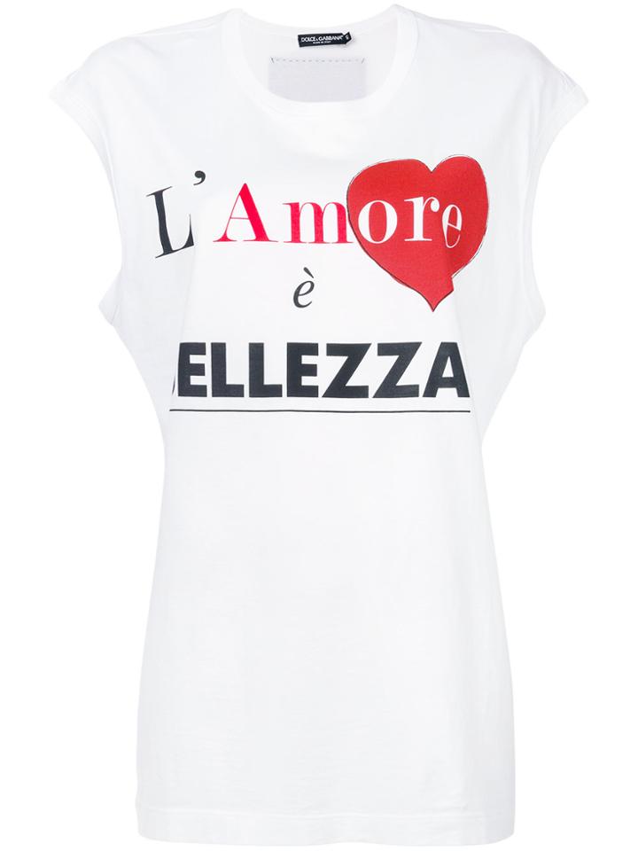 Dolce & Gabbana L'amore Print Tank Top - White
