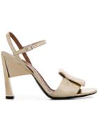 Marni Crinkled Patch Sandals - Gold