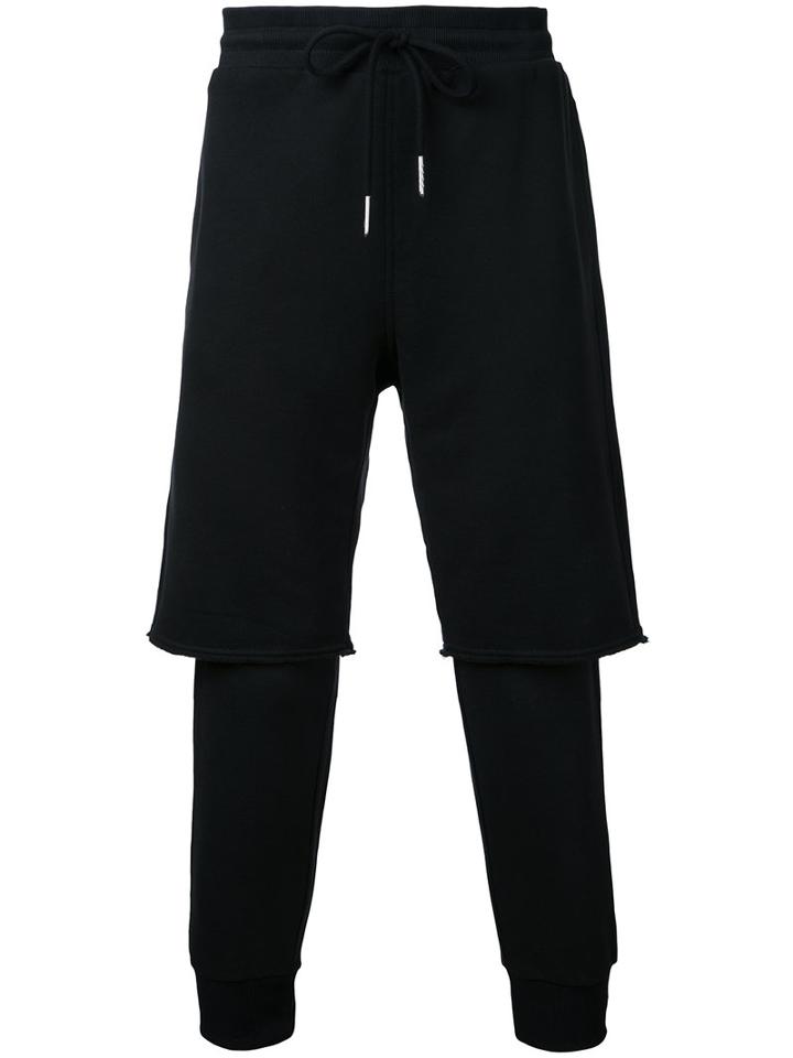 Diesel - Layered Track Pants - Men - Cotton - M, Black, Cotton