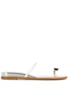 Casadei Crystal Toe Strap Sandals - White