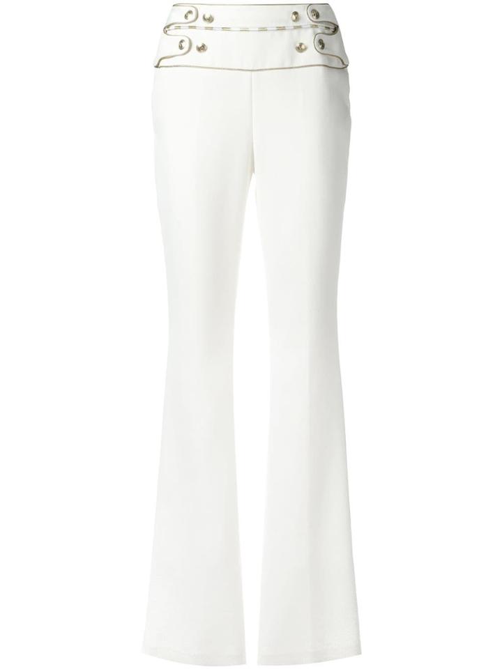 Pierre Balmain Buttoned High-waisted Trousers - White