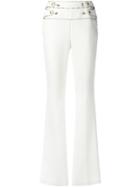 Pierre Balmain Buttoned High-waisted Trousers - White