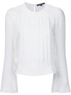 Derek Lam Pleated Chest Blouse, Women's, Size: 40, White, Silk
