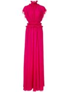 Giambattista Valli High Neck Maxi Dress - Pink & Purple