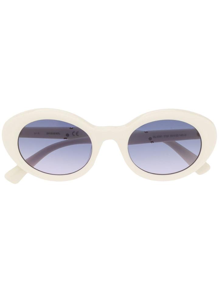 Diesel Oval Frame Sunglasses - White