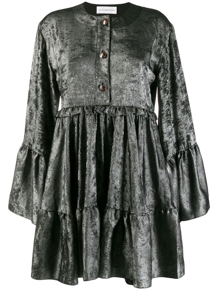 Faith Connexion Short Velvet Dress - Silver