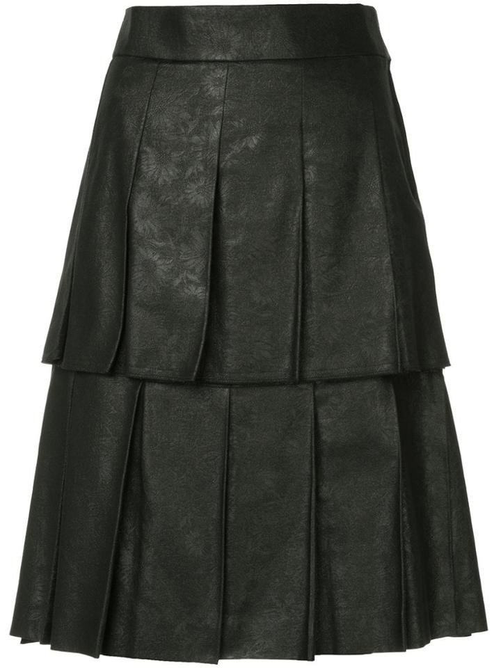 Comme Des Garçons Vintage Floral Embossed Pleated Skirt - Grey