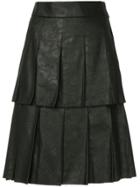 Comme Des Garçons Vintage Floral Embossed Pleated Skirt - Grey