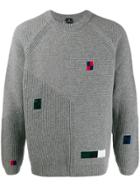 Ps Paul Smith Multiple-patch Knit Sweater - Grey
