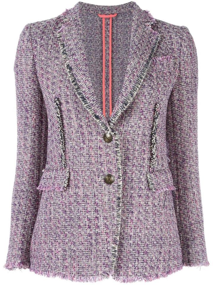 Etro Tweed Blazer, Women's, Size: 42, Pink/purple, Acetate/silk/cotton/polyester