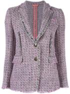 Etro Tweed Blazer, Women's, Size: 42, Pink/purple, Acetate/silk/cotton/polyester
