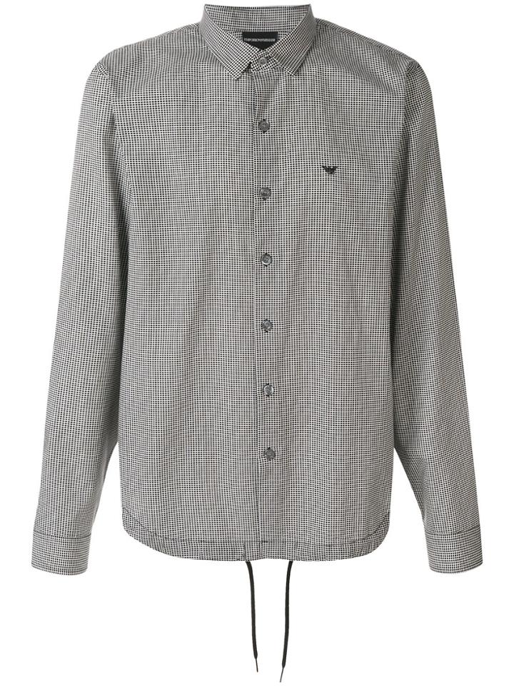 Emporio Armani Long Sleeved Polo Shirt - Black