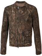Salvatore Santoro - Distressed Jacket - Men - Leather - 50, Brown, Leather